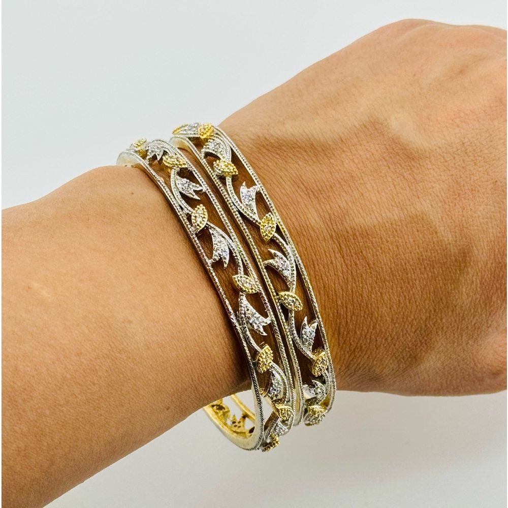 14k yellow gold vermeil custom hand crafted dubai filigree bangle for women